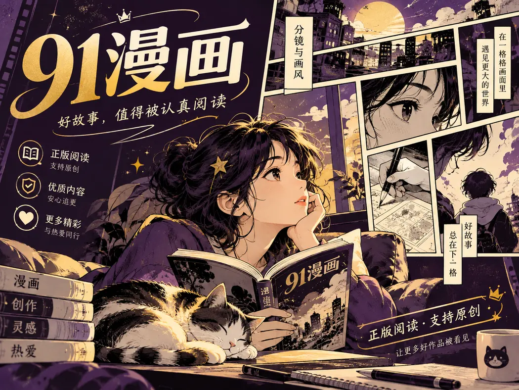 漫画分格阅读的主题插画